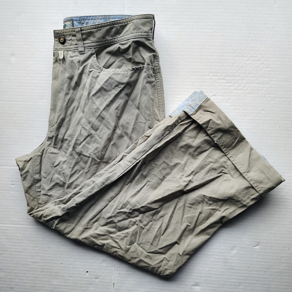 Horny Toad Capri Women's 6  Pants Beige Cuffed Straight Cotton Blend
